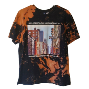 New York City bleach DIY OOAK tie dye tshirt